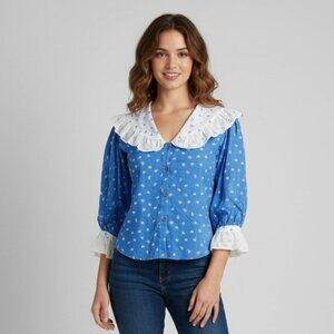 Vintage Floral Prairie Cottagecore Blouse - XS/S